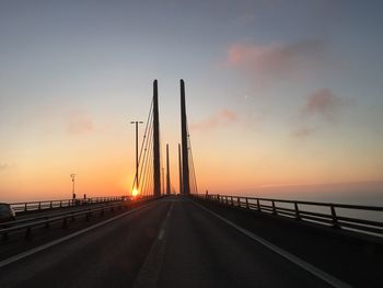 View of road at sunset