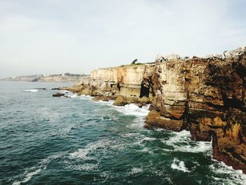 View of cliffs at seaside
