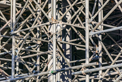 Steel scaffolding for the construction of a building. construction activity.