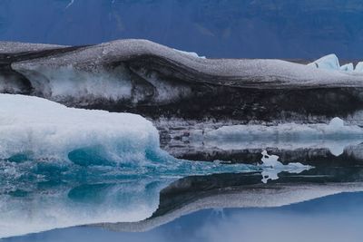 Scenic view of frozen lake