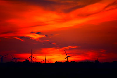 Scenic view of dramatic sky during sunset