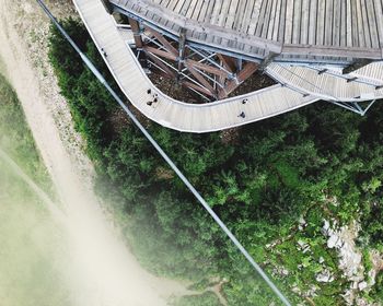 High angle view of boat on water