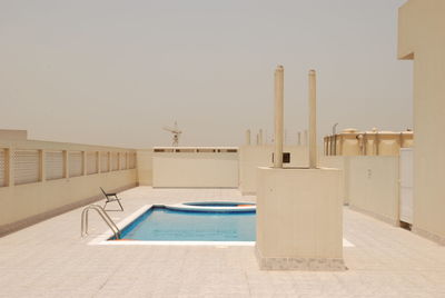 Swimming pool against clear sky