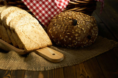 Close-up of bread on table