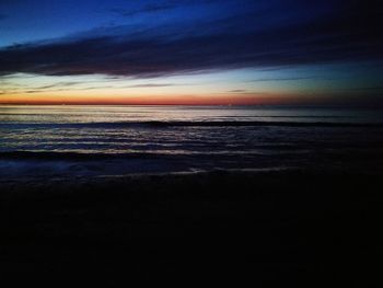 Scenic view of sea against dramatic sky