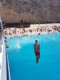 People enjoying in swimming pool