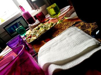 High angle view of food