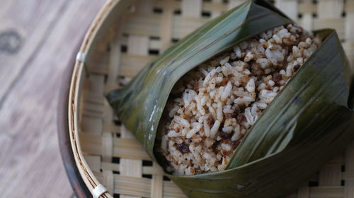 High angle view of food