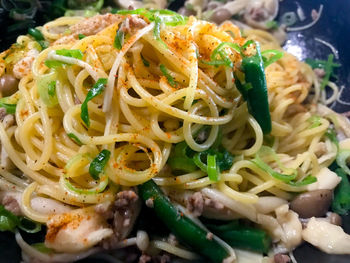 Close-up of food served in plate