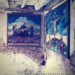 Group of people in abandoned room