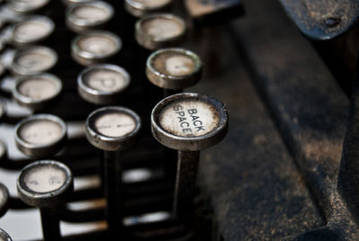 Cropped image of antique typewriter