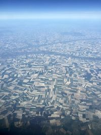 High angle view of agricultural landscape