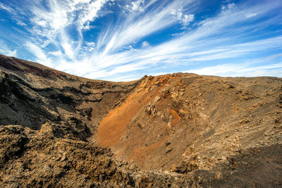 Scenic view of arid landscape against sky