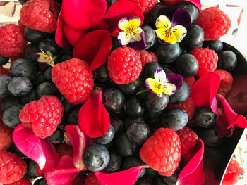 Close-up of fruits and flowers