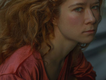 Close-up portrait of a beautiful young woman
