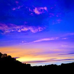 Scenic view of silhouette landscape against sky at sunset