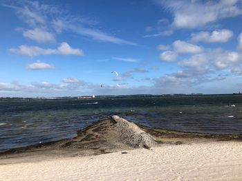 Scenic view of beach against sky