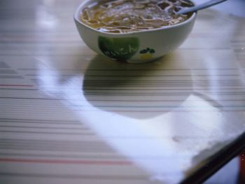 Close-up of food on table