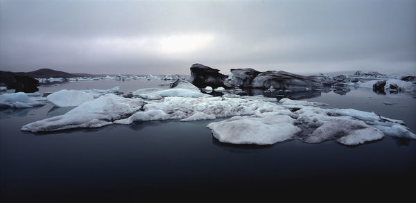 The glacier lagoon jokulsarlon in south east iceland