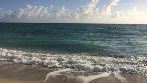 View of sea against cloudy sky