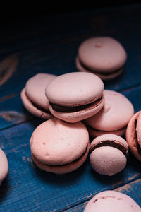 Macaroons on table