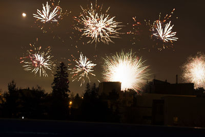 Low angle view of firework display