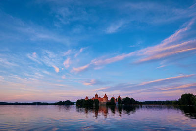 Trakai island castle in lake galve, lithuania