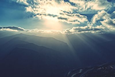 Scenic view of mountains against sky
