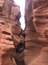 Low angle view of rock formation