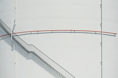 Low angle view of steps against clear sky