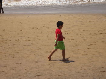 Full length of woman on beach