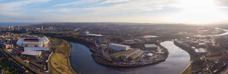 High angle view of cityscape