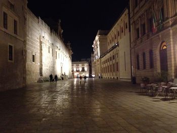 View of illuminated buildings at night