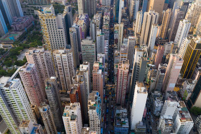 Aerial view of buildings in city