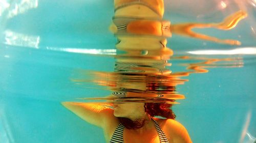 Woman in swimming pool