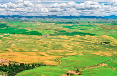 Aerial view of landscape against sky