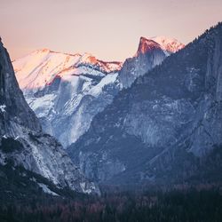 Scenic view of mountains against dramatic sky
