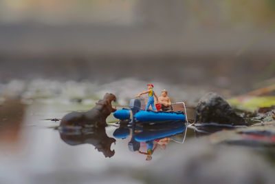 Close-up of stuffed toy in water