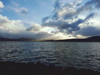 Scenic view of sea at sunset