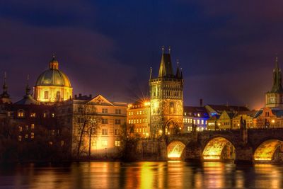 Illuminated city at night