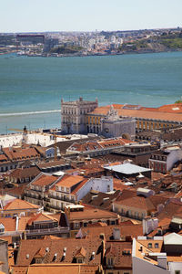 High angle view of townscape