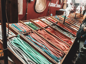 Aerial view of market stall