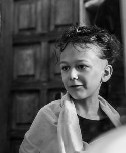 Portrait of cute boy at home