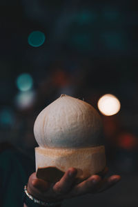 Close-up of woman holding ice cream