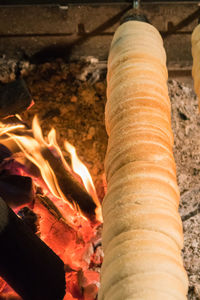 High angle view of firewood