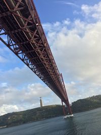 Low angle view of bridge over sea against sky