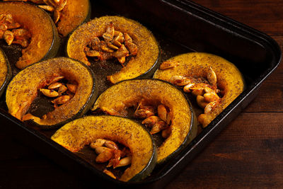 Close-up of food on table