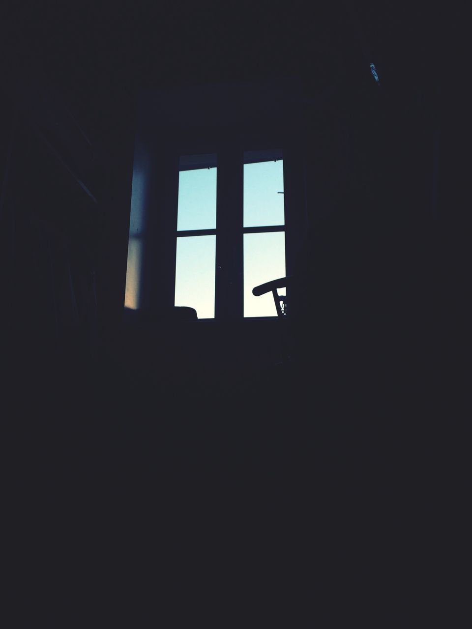 window, indoors, architecture, built structure, dark, glass - material, transparent, silhouette, sunlight, copy space, house, no people, home interior, day, low angle view, looking through window, sky, building, shadow, clear sky