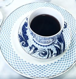 Close-up of tea cup on table