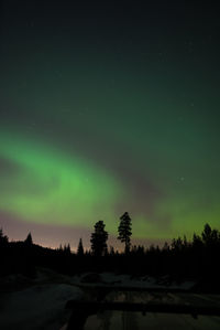 Scenic view of silhouette landscape against sky at night